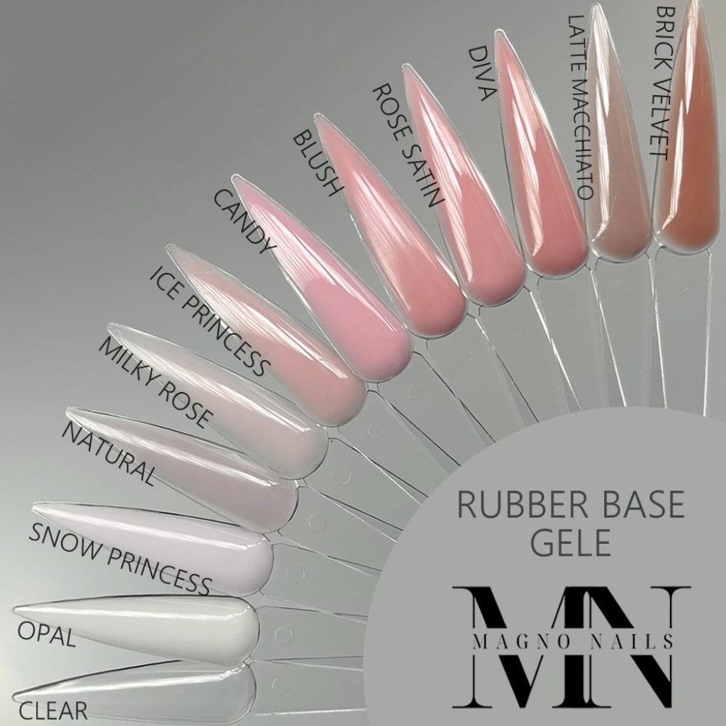 Übersicht Rubber Base Gele Nageldesign Haftgele eingefärbt