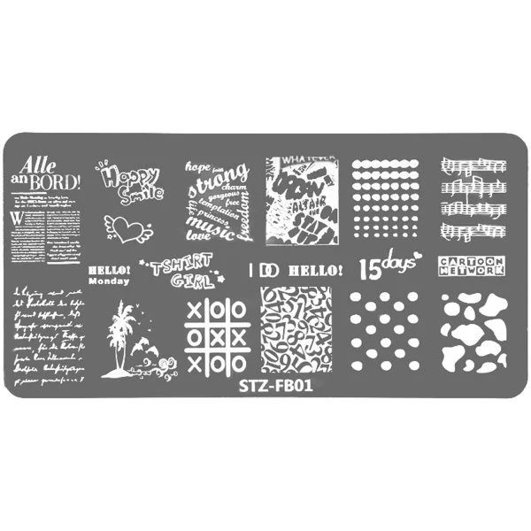 Nail Art Stamping Schablone - STZ-N02- STZ-N02