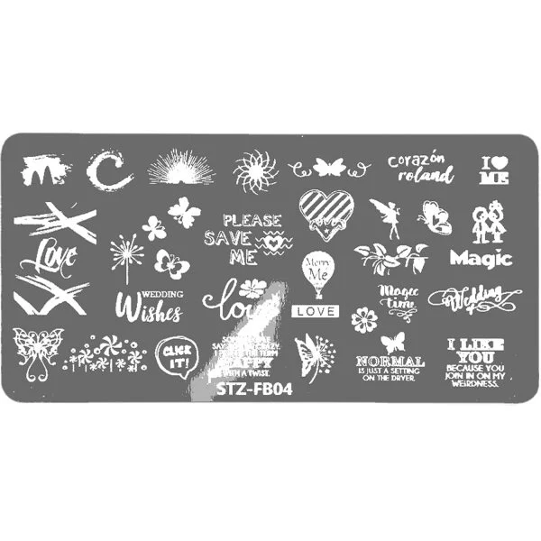 Nail Art Stamping Schablone - STZ-N02- STZ-N02