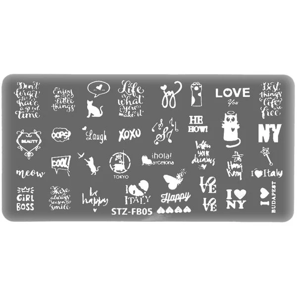 Nail Art Stamping Schablone - STZ-N02- STZ-N02