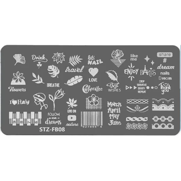 Nail Art Stamping Schablone - STZ-N02- STZ-N02