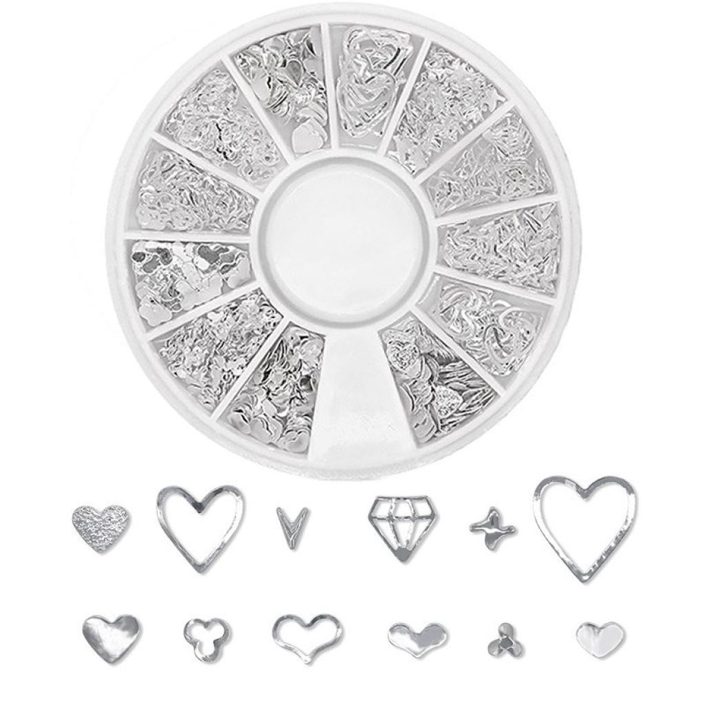3D - Einlegemotive - Overlays silber Nail Art Nailart Schmuck