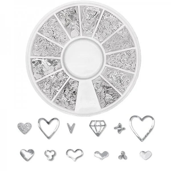 3D - Einlegemotive - Overlays silber Nail Art Nailart Schmuck