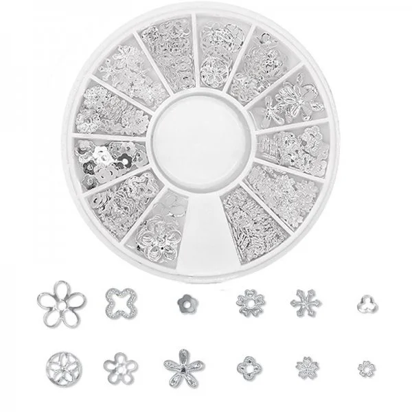 3D - Einlegemotive - Overlays silber Nail Art Nailart Schmuck