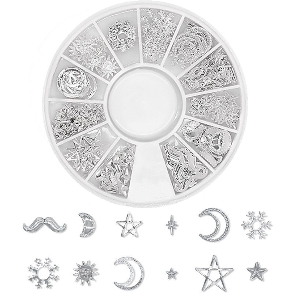 3D - Einlegemotive - Overlays silber Nail Art Nailart Schmuck