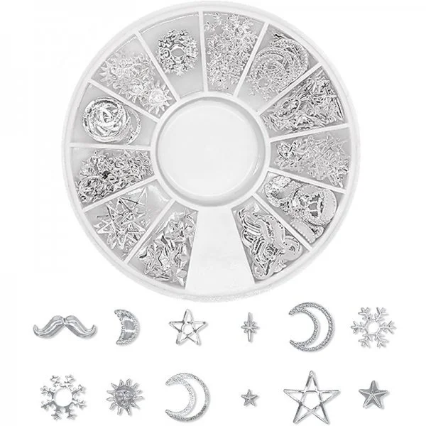 3D - Einlegemotive - Overlays silber Nail Art Nailart Schmuck