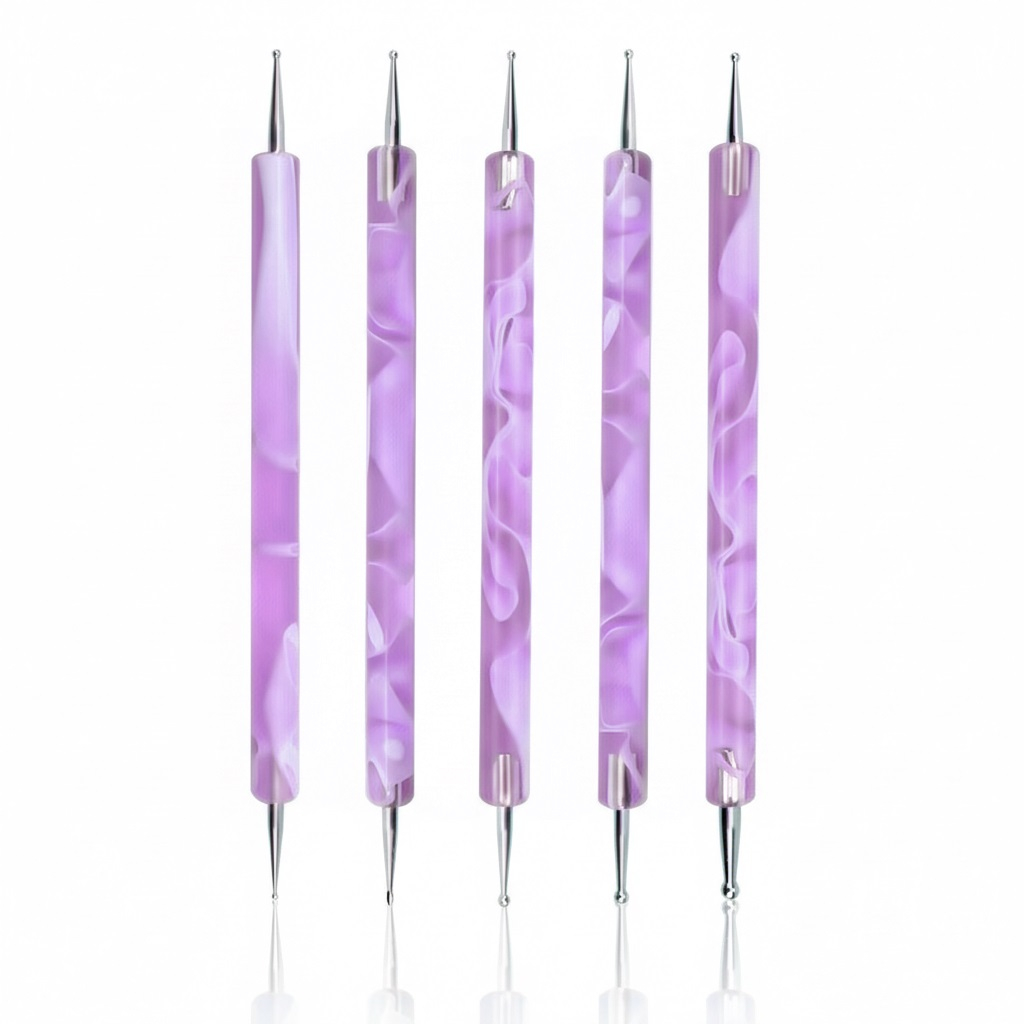 5 x Nail Art Spot Swirl Dotting Tool hell lila