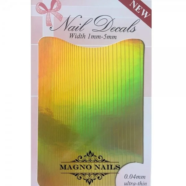 Nail Art Stripe Line Sticker - Laser Gold Nagelaufkleber Nagelsticker