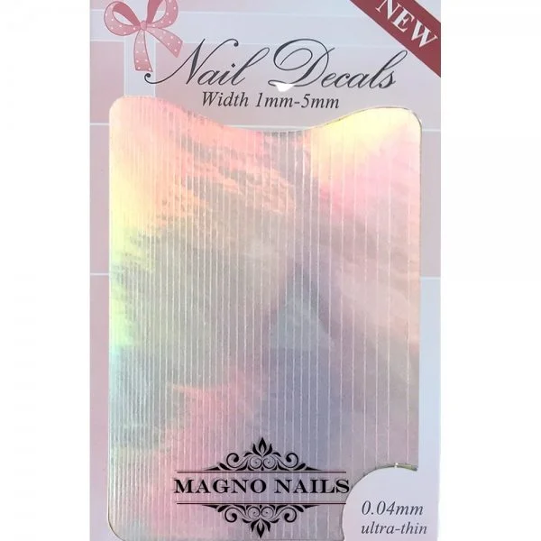 Nail Art Stripe Line Sticker - Laser Silver Nagelaufkleber Aufkleber Nagelsticker