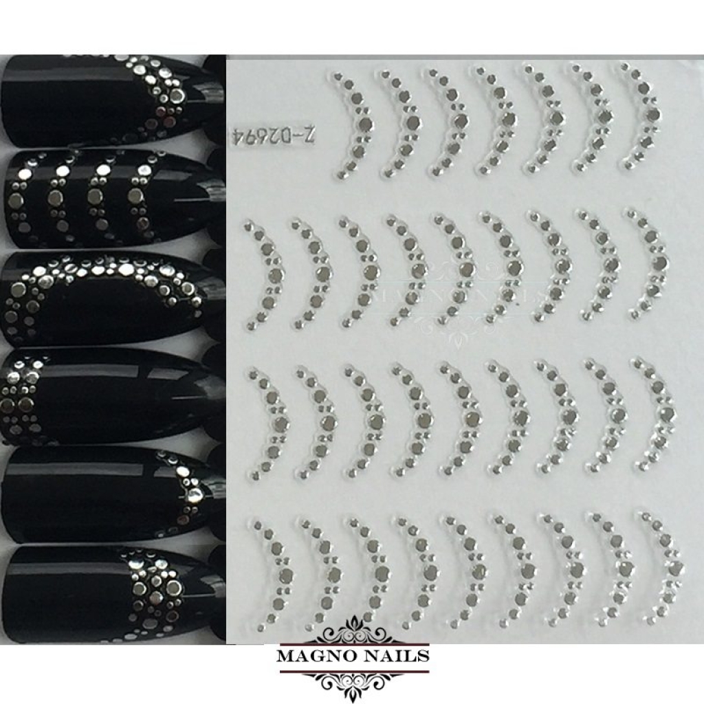 3D Metallic Nail Sticker  - silber  Seblstklebende Aufkleber Nagelsticker Nagelaufkleber
