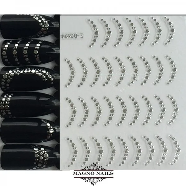 3D Metallic Nail Sticker - silber Seblstklebende Aufkleber Nagelsticker Nagelaufkleber