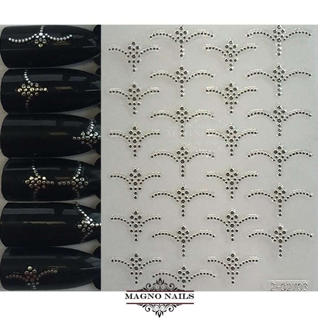 3D Metallic Nail Sticker  - silber Seblstklebende Aufkleber Nagelsticker Nagelaufkleber