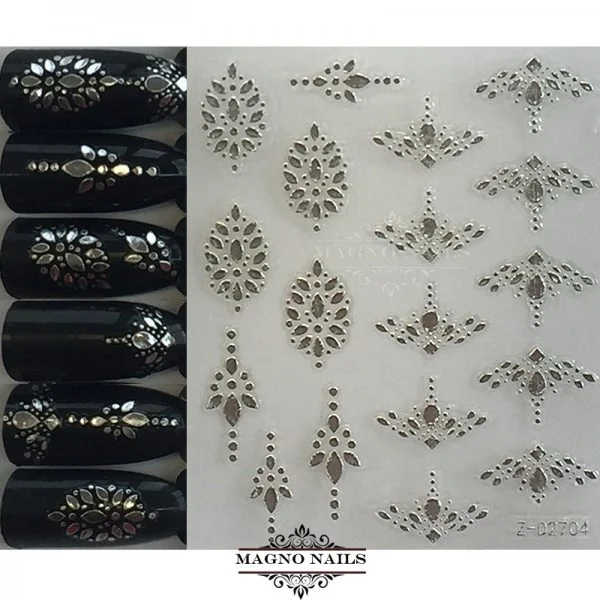 3D Metallic Nail Sticker - silber Seblstklebende Aufkleber Nagelsticker Nagelaufkleber