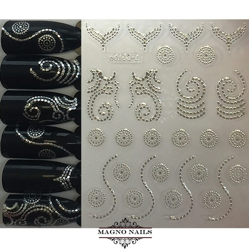 3D Metallic Nail Sticker  - silber Seblstklebende Aufkleber Nagelsticker Nagelaufkleber