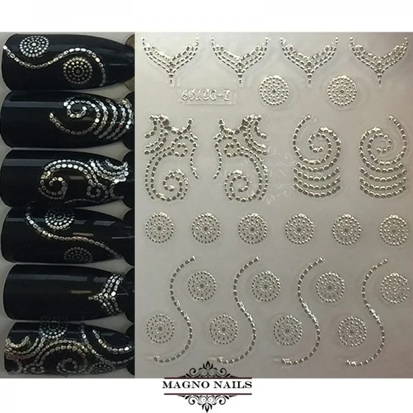 3D Metallic Nail Sticker - silber Seblstklebende Aufkleber Nagelsticker Nagelaufkleber