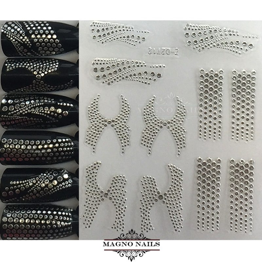 3D Metallic Nail Sticker  - silber Seblstklebende Aufkleber Nagelsticker Nagelaufkleber