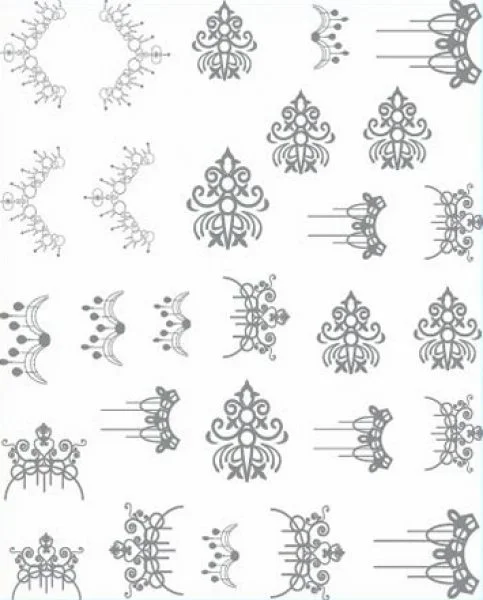 3D Metallic Nail Sticker - silber Seblstklebende Aufkleber Nagelsticker Nagelaufkleber