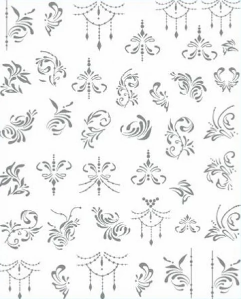 3D Metallic Nail Sticker - silber Seblstklebende Aufkleber Nagelsticker Nagelaufkleber