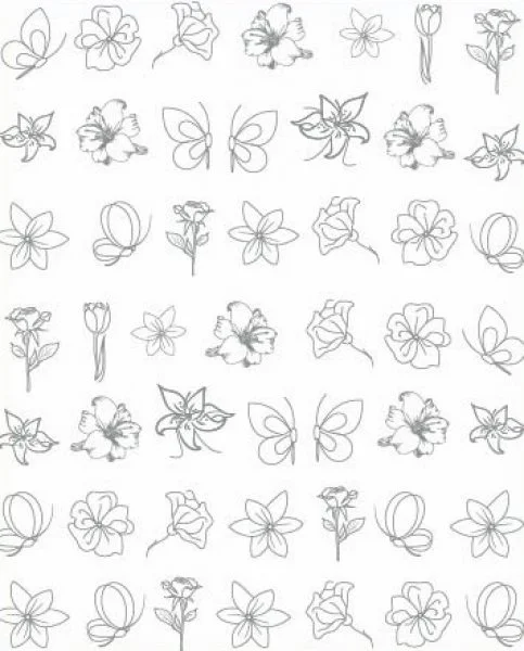 3D Metallic Nail Sticker - silber Seblstklebende Aufkleber Nagelsticker Nagelaufkleber