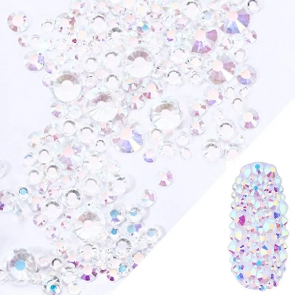 Glas Strasssteine mix rund - Aurora AB Nageldesign Nägel Nails Nagelstudio Einleger Nailart