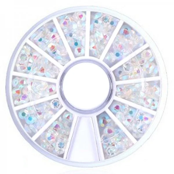 Strasssteine rund in einem Rondell - Aurora AB Nail Nagelstudio Nägel Nailart Nail art