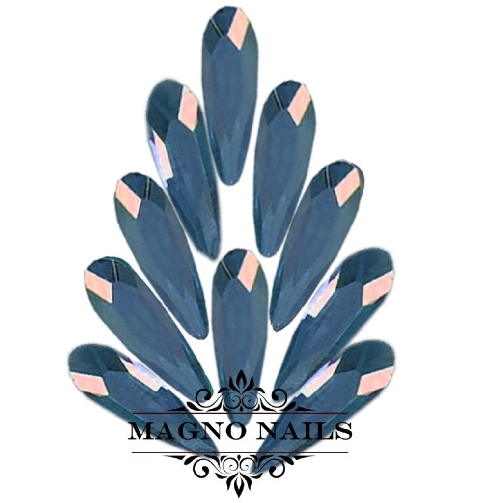 Overlay -  Glas Strasssteine - Tropfen 3 x 7mm - blau Nageldesign Nägel Schmuck Nails 