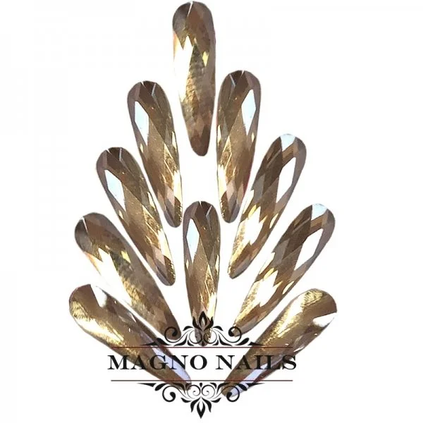 Overlay - Glas Strasssteine - Tropfen 3 x 10mm - hellbraun Nageldesign Nägel Schmuck Nails 