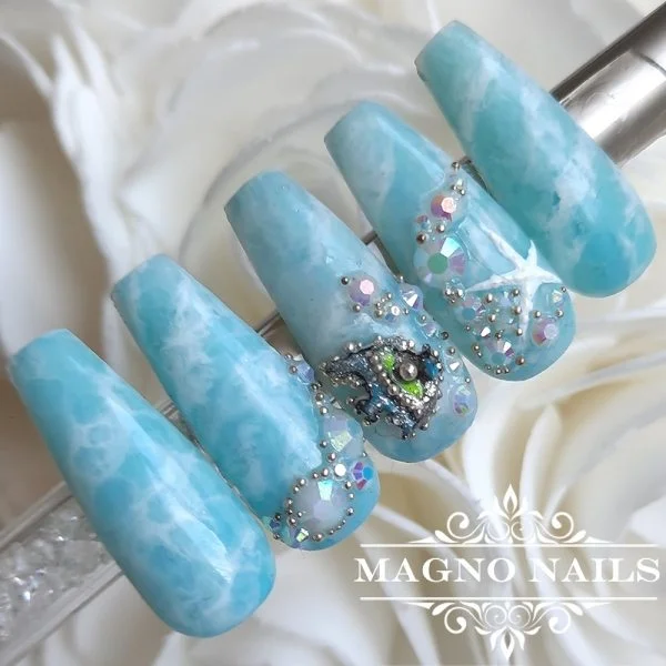 Türkis Urlaubsnägel Sommernägel Sommerfarben Ideen Nägel Gel Tolle Ideen