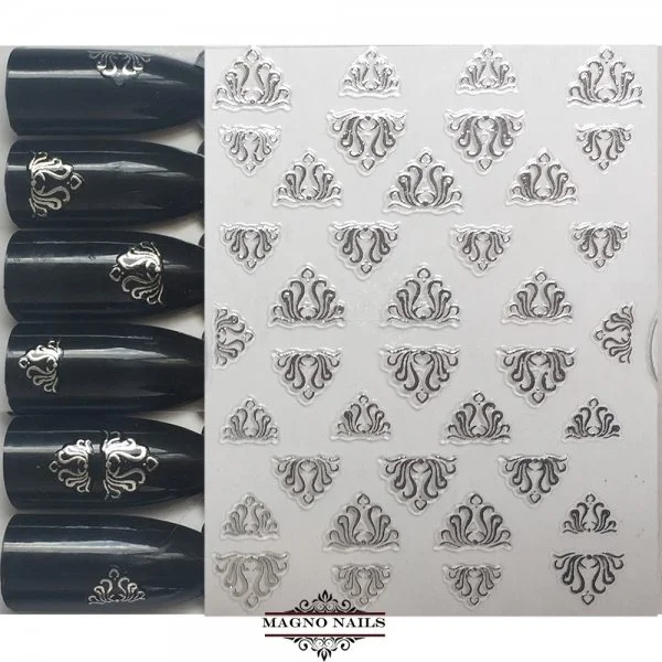 3D Metallic Nail Sticker - silber Seblstklebende Aufkleber Nagelsticker Nagelaufkleber+