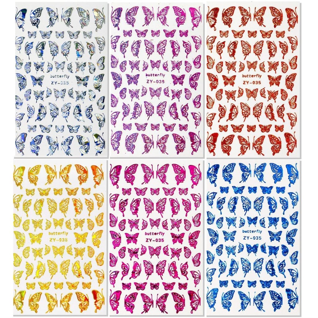 3D Nail Sticker - ZY-035 - Schmetterling Aufkleber  Seblstklebende Aufkleber Nagelsticker Nagelaufkleber