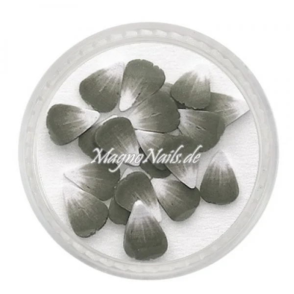 Einlegemotive - Fimo Shapes - Blüte grau Nail Art Nails Nagel Nögel Nailart