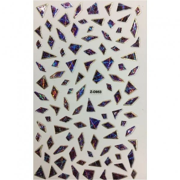 3D Broken Glas Nail Sticker Selbstklebende Aufkleber Nagelaufkleber Nagelsticker