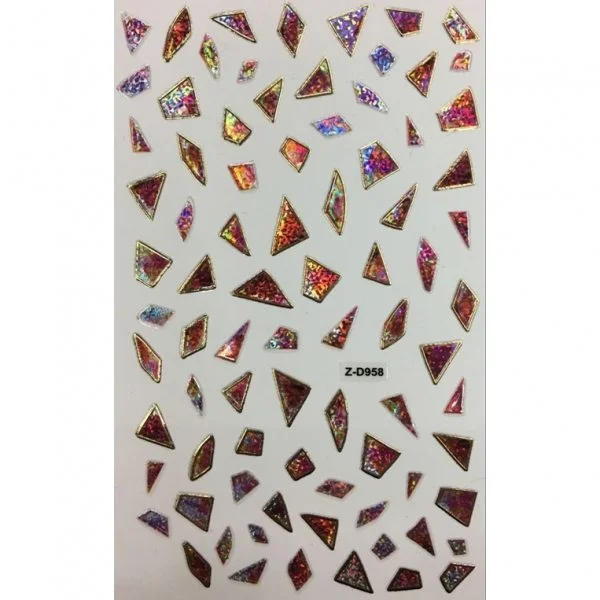 3D Broken Glas Nail Sticker Selbstklebende Aufkleber Nagelaufkleber Nagelsticker