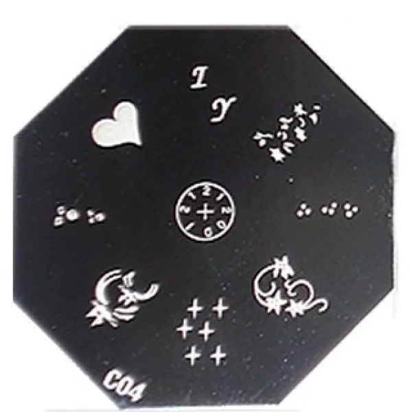 Nail Art Stamping Schablone C04 Katzen French