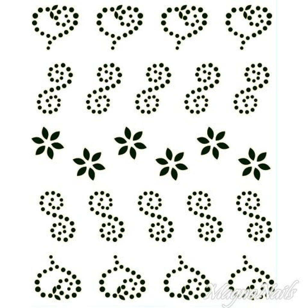 Crystal Nail Sticker - Bindis - schwarz Strasssteine Strass Aufkleber selbstklebende Nailart Nail art