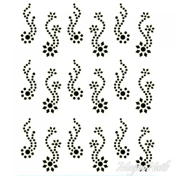 Crystal Nail Sticker - Bindis - schwarz Strasssteine Strass Aufkleber selbstklebende Nailart Nail art