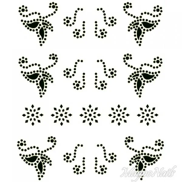 Crystal Nail Sticker - Bindis - schwarz Strasssteine Strass Aufkleber selbstklebende Nailart Nail art