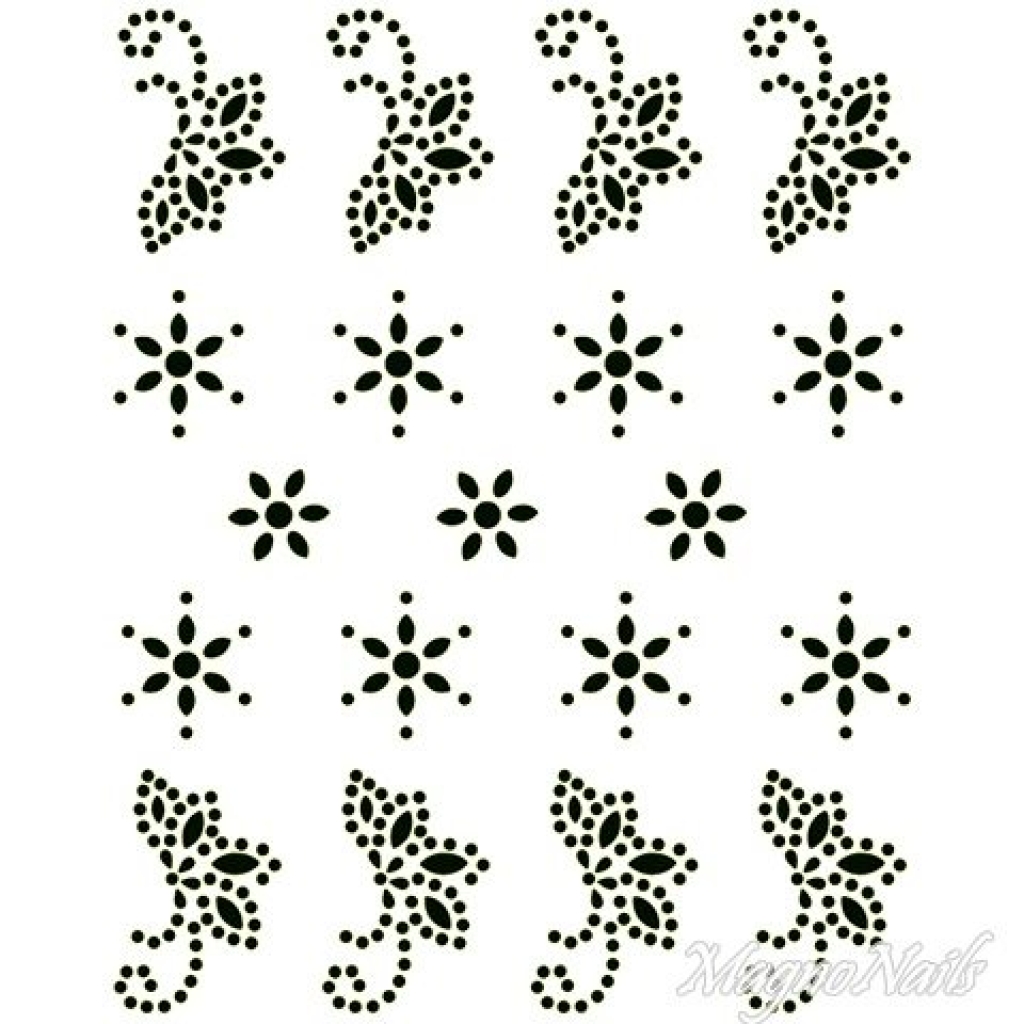 Crystal Nail Sticker - Bindis - schwarz Strasssteine Strass Aufkleber selbstklebende Nailart Nail art