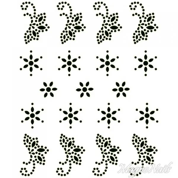 Crystal Nail Sticker - Bindis - schwarz Strasssteine Strass Aufkleber selbstklebende Nailart Nail art