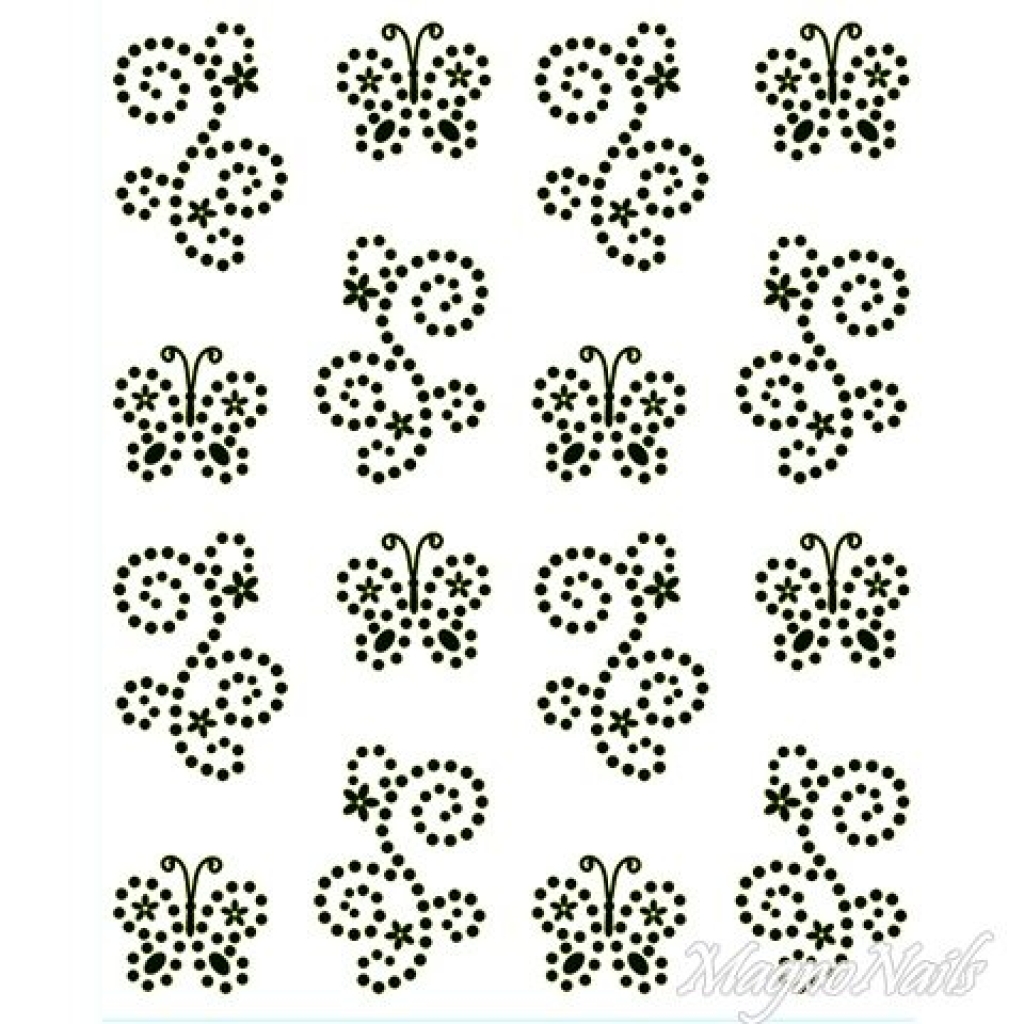 Crystal Nail Sticker - Bindis - schwarz Strasssteine Strass Aufkleber selbstklebende Nailart Nail art