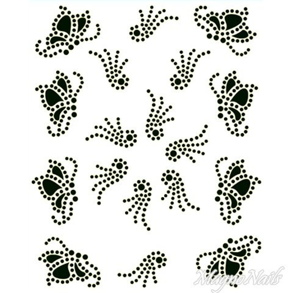 Crystal Nail Sticker - Bindis - schwarz Strasssteine Strass Aufkleber selbstklebende Nailart Nail art