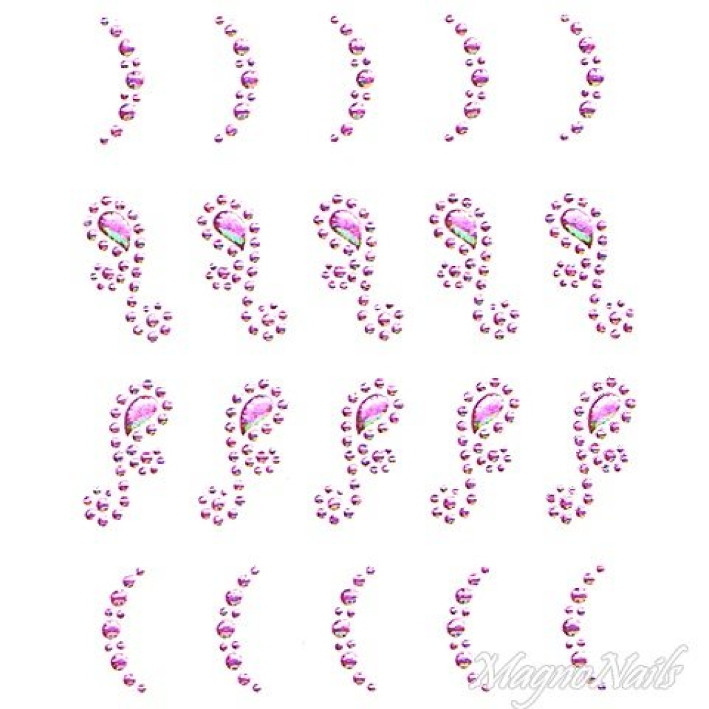 Crystal Nail Sticker - Bindis - pink Strasssteine Strass Aufkleber selbstklebende Nailar Nail art
