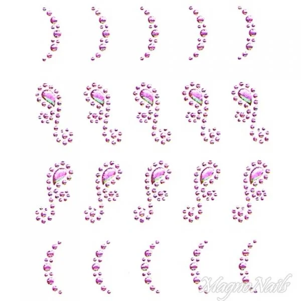 Crystal Nail Sticker - Bindis - pink Strasssteine Strass Aufkleber selbstklebende Nailar Nail art