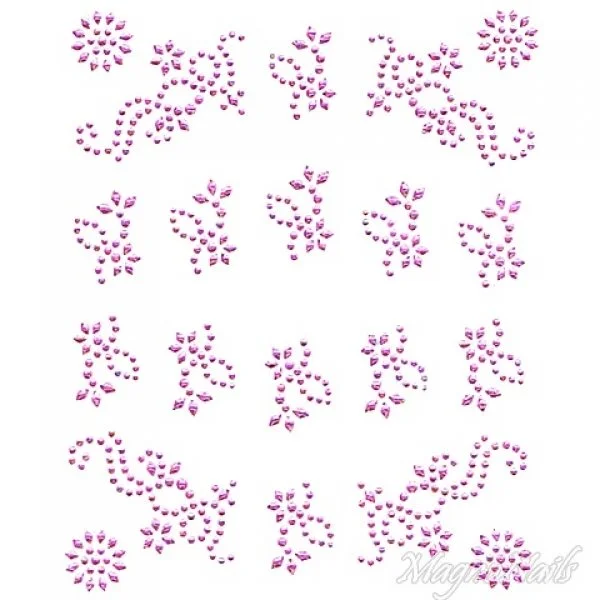 Crystal Nail Sticker - Bindis - pink Strasssteine Strass Aufkleber selbstklebende Nailar Nail art