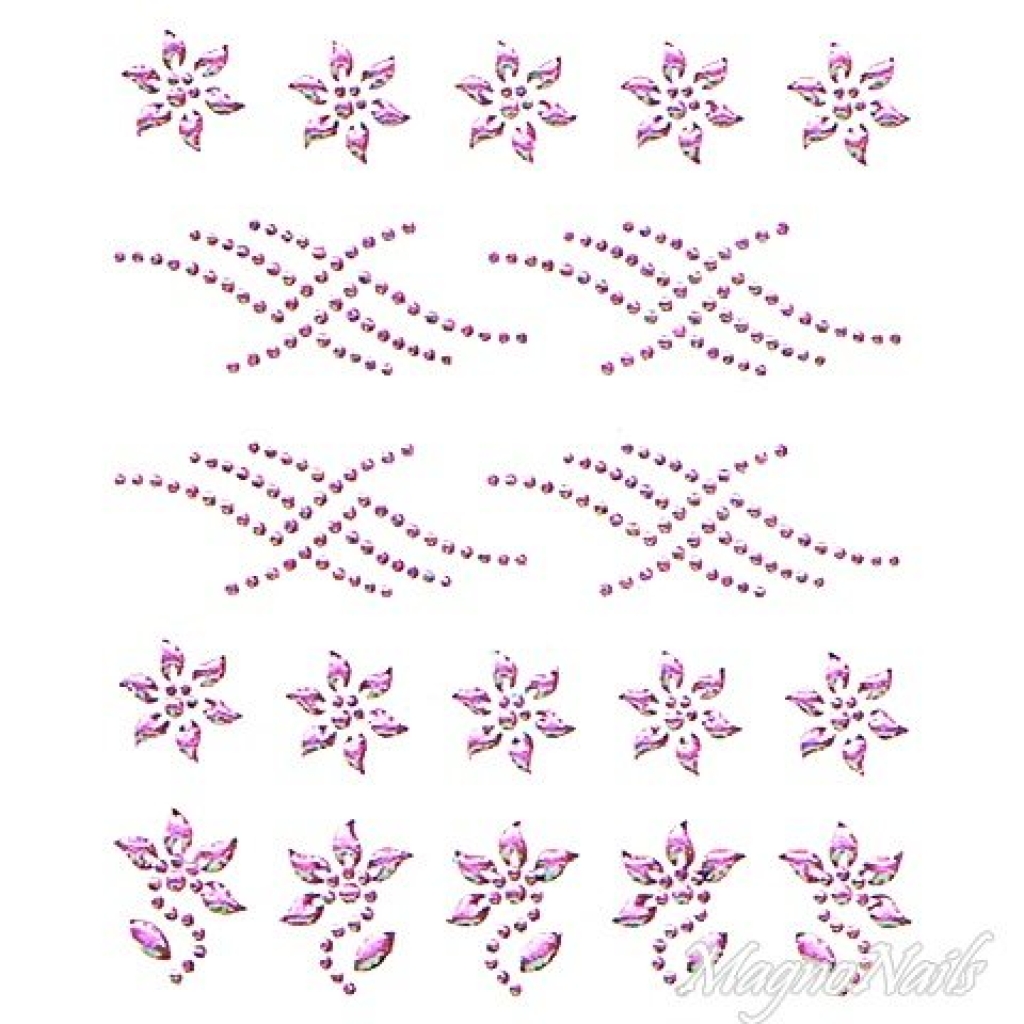 Crystal Nail Sticker - Bindis - pink Strasssteine Strass Aufkleber selbstklebende Nailar Nail art
