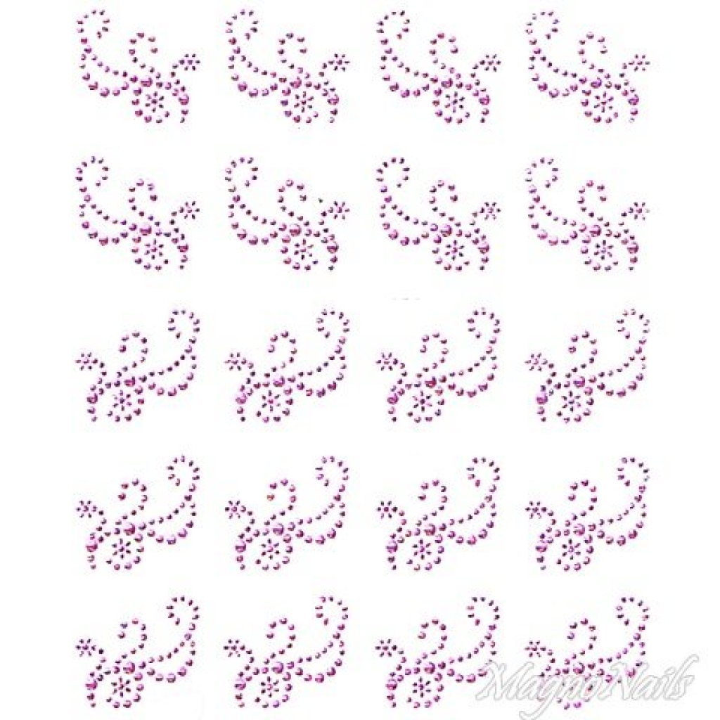 Crystal Nail Sticker - Bindis - pink Strasssteine Strass Aufkleber selbstklebende Nailar Nail art