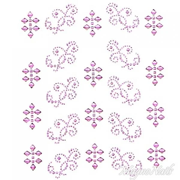 Crystal Nail Sticker - Bindis - pink Strasssteine Strass Aufkleber selbstklebende Nailar Nail art