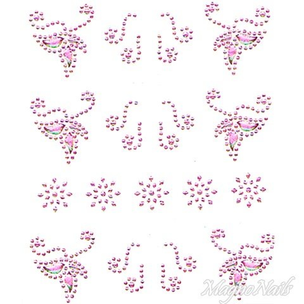 Crystal Nail Sticker - Bindis - pink Strasssteine Strass Aufkleber selbstklebende Nailar Nail art