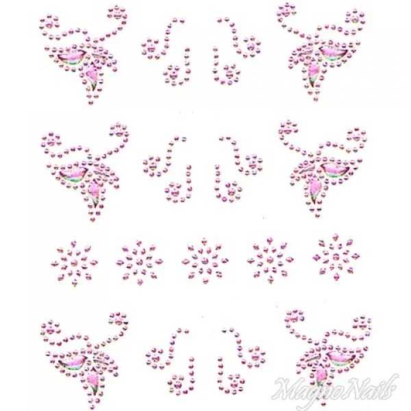 Crystal Nail Sticker - Bindis - pink Strasssteine Strass Aufkleber selbstklebende Nailar Nail art