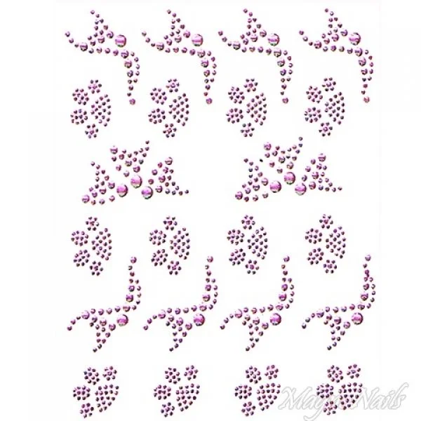 Crystal Nail Sticker - Bindis - pink Strasssteine Strass Aufkleber selbstklebende Nailar Nail art